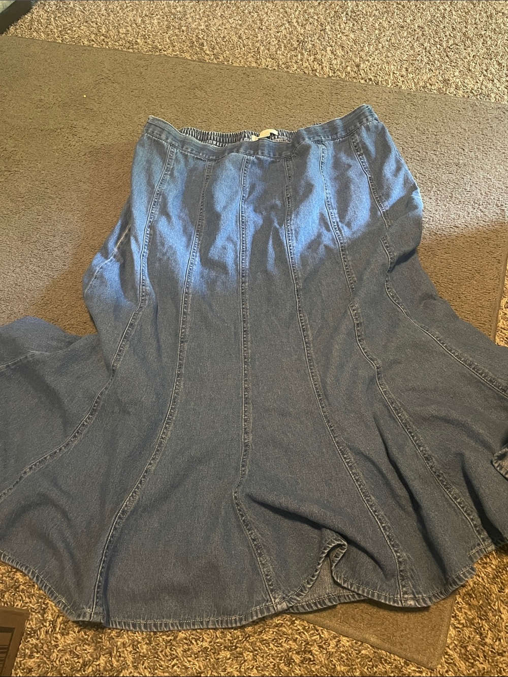 Studio West Blue Denim Maxi Skirt